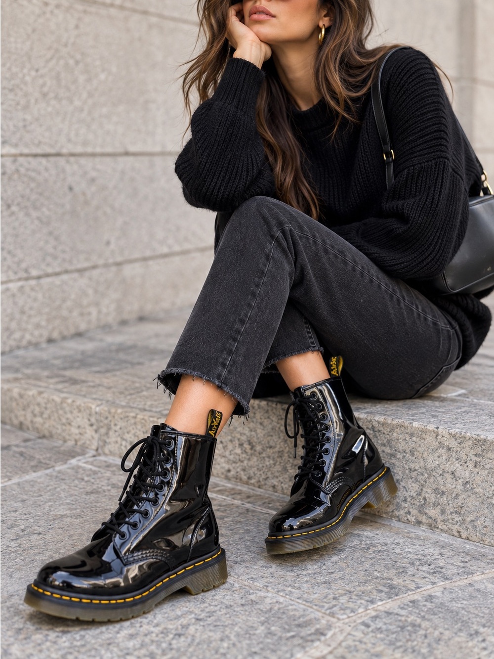 Dr. Martens 1460 Black Patent Leather 8-Eye Combat Boots Women’s US 8 EU 39